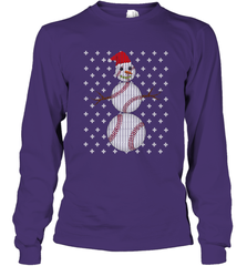 UGLY CHRISTMAS Baseball Snowman Holiday Santa Funny Men Gift Long Sleeve T-Shirt Long Sleeve T-Shirt - FordPhuMy