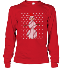 UGLY CHRISTMAS Baseball Snowman Holiday Santa Funny Men Gift Long Sleeve T-Shirt Long Sleeve T-Shirt - FordPhuMy