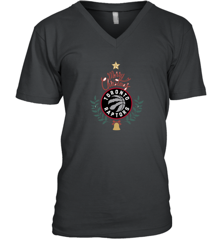 NBA Toronto Raptors Logo merry Christmas gilf Men's V-Neck Men's V-Neck / Black / S Men's V-Neck - FordPhuMy