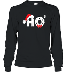 Santa HO HO3 Cubed Funny Christmas Long Sleeve T-Shirt
