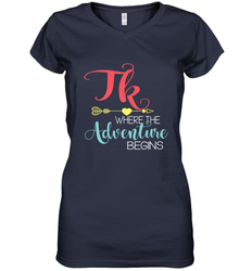 TK Transitional Kindergarten Where The Adventure Begins Women's V-Neck T-Shirt
