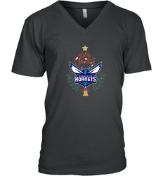 NBA Charlotte Hornets Logo merry Christmas gilf Men's V-Neck