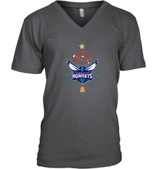 NBA Charlotte Hornets Logo merry Christmas gilf Men's V-Neck Men's V-Neck - FordPhuMy