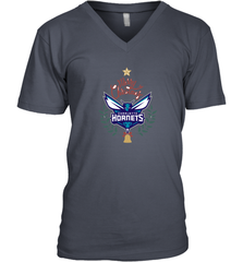NBA Charlotte Hornets Logo merry Christmas gilf Men's V-Neck Men's V-Neck - FordPhuMy