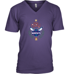NBA Charlotte Hornets Logo merry Christmas gilf Men's V-Neck Men's V-Neck - FordPhuMy