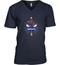 NBA Charlotte Hornets Logo merry Christmas gilf Men's V-Neck