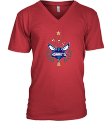 NBA Charlotte Hornets Logo merry Christmas gilf Men's V-Neck Men's V-Neck - FordPhuMy