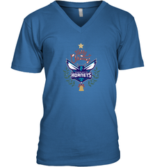 NBA Charlotte Hornets Logo merry Christmas gilf Men's V-Neck Men's V-Neck - FordPhuMy