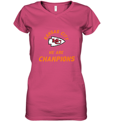 KC Kansas City Tribal Arrowhead we are Champions Women's V-Neck T-Shirt Women's V-Neck T-Shirt - FordPhuMy