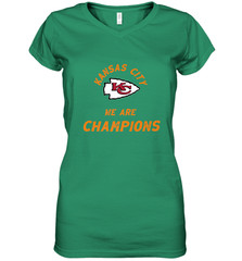 KC Kansas City Tribal Arrowhead we are Champions Women's V-Neck T-Shirt Women's V-Neck T-Shirt - FordPhuMy