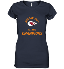 KC Kansas City Tribal Arrowhead we are Champions Women's V-Neck T-Shirt Women's V-Neck T-Shirt - FordPhuMy