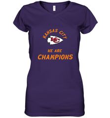 KC Kansas City Tribal Arrowhead we are Champions Women's V-Neck T-Shirt Women's V-Neck T-Shirt - FordPhuMy