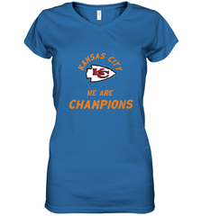 KC Kansas City Tribal Arrowhead we are Champions Women's V-Neck T-Shirt Women's V-Neck T-Shirt - FordPhuMy