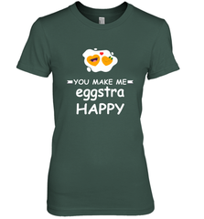 You Make Me Eggstra happy,Funny Valentine His and Her Couple Women's Premium T-Shirt Women's Premium T-Shirt - FordPhuMy