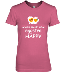You Make Me Eggstra happy,Funny Valentine His and Her Couple Women's Premium T-Shirt Women's Premium T-Shirt - FordPhuMy