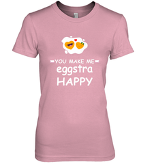 You Make Me Eggstra happy,Funny Valentine His and Her Couple Women's Premium T-Shirt Women's Premium T-Shirt - FordPhuMy