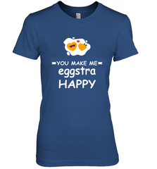 You Make Me Eggstra happy,Funny Valentine His and Her Couple Women's Premium T-Shirt Women's Premium T-Shirt - FordPhuMy