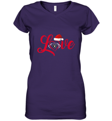 NFL Oakland Raiders Logo Christmas Santa Hat Love Heart Football Team Women's V-Neck T-Shirt Women's V-Neck T-Shirt - FordPhuMy
