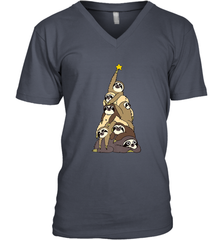Merry Christmas Merry Slothmas Sloth Christmas Tree Xmas Men's V-Neck Men's V-Neck - FordPhuMy