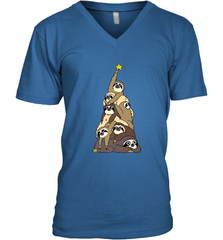 Merry Christmas Merry Slothmas Sloth Christmas Tree Xmas Men's V-Neck Men's V-Neck - FordPhuMy