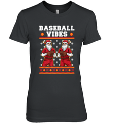 Baseball Vibes Christmas Baseball Player Santa Gift Holiday Women's Premium T-Shirt