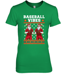 Baseball Vibes Christmas Baseball Player Santa Gift Holiday Women's Premium T-Shirt