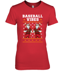 Baseball Vibes Christmas Baseball Player Santa Gift Holiday Women's Premium T-Shirt Women's Premium T-Shirt - FordPhuMy