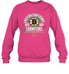 NHL ST PATRICK'S DAY Boston Bruins Fanatics 2020 Eastern Conference Champions Defensive Zone Crewneck Sweatshirt Crewneck Sweatshirt - FordPhuMy