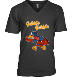 Turkey Football Shirt Funny Thanksgiving Turkey Gobble Gift Men's V-Neck