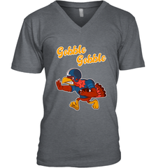 Turkey Football Shirt Funny Thanksgiving Turkey Gobble Gift Men's V-Neck Men's V-Neck - FordPhuMy
