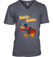 Turkey Football Shirt Funny Thanksgiving Turkey Gobble Gift Men's V-Neck Men's V-Neck - FordPhuMy