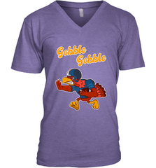 Turkey Football Shirt Funny Thanksgiving Turkey Gobble Gift Men's V-Neck Men's V-Neck - FordPhuMy