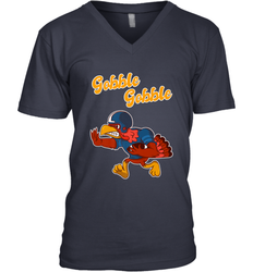 Turkey Football Shirt Funny Thanksgiving Turkey Gobble Gift Men's V-Neck