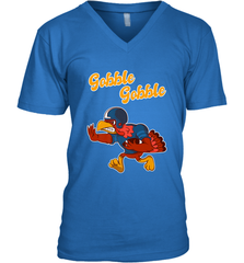 Turkey Football Shirt Funny Thanksgiving Turkey Gobble Gift Men's V-Neck Men's V-Neck - FordPhuMy