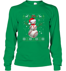 Baseball Snowman Ugly Christmas Ball Santa Pajama Xmas Gifts Long Sleeve T-Shirt Long Sleeve T-Shirt - FordPhuMy