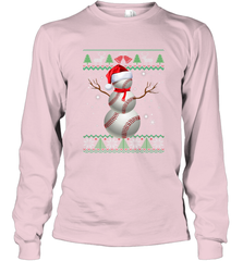 Baseball Snowman Ugly Christmas Ball Santa Pajama Xmas Gifts Long Sleeve T-Shirt Long Sleeve T-Shirt - FordPhuMy