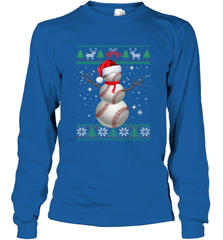 Baseball Snowman Ugly Christmas Ball Santa Pajama Xmas Gifts Long Sleeve T-Shirt Long Sleeve T-Shirt - FordPhuMy