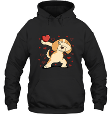 Dog Dabbing Heart For Valentine's Day Art Graphics Gift Hooded Sweatshirt Hooded Sweatshirt - FordPhuMy