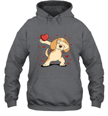 Dog Dabbing Heart For Valentine's Day Art Graphics Gift Hooded Sweatshirt Hooded Sweatshirt - FordPhuMy