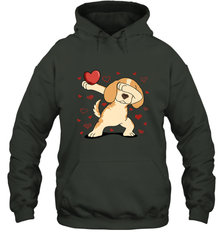Dog Dabbing Heart For Valentine's Day Art Graphics Gift Hooded Sweatshirt Hooded Sweatshirt - FordPhuMy