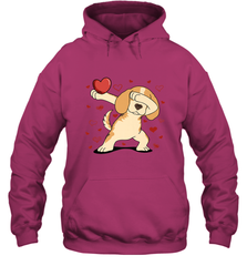 Dog Dabbing Heart For Valentine's Day Art Graphics Gift Hooded Sweatshirt Hooded Sweatshirt - FordPhuMy