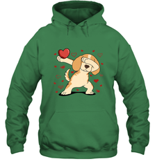 Dog Dabbing Heart For Valentine's Day Art Graphics Gift Hooded Sweatshirt Hooded Sweatshirt - FordPhuMy