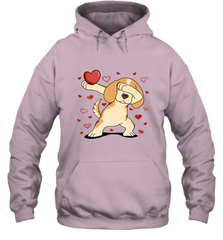 Dog Dabbing Heart For Valentine's Day Art Graphics Gift Hooded Sweatshirt Hooded Sweatshirt - FordPhuMy