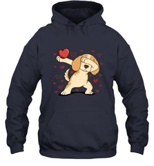 Dog Dabbing Heart For Valentine's Day Art Graphics Gift Hooded Sweatshirt Hooded Sweatshirt - FordPhuMy