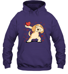 Dog Dabbing Heart For Valentine's Day Art Graphics Gift Hooded Sweatshirt Hooded Sweatshirt - FordPhuMy