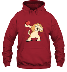 Dog Dabbing Heart For Valentine's Day Art Graphics Gift Hooded Sweatshirt Hooded Sweatshirt - FordPhuMy