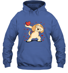 Dog Dabbing Heart For Valentine's Day Art Graphics Gift Hooded Sweatshirt Hooded Sweatshirt - FordPhuMy