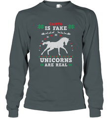 Santa Is Fake Unicorns Are Real Cute Ugly Christmas Sweater Long Sleeve T-Shirt Long Sleeve T-Shirt - FordPhuMy