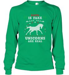 Santa Is Fake Unicorns Are Real Cute Ugly Christmas Sweater Long Sleeve T-Shirt Long Sleeve T-Shirt - FordPhuMy