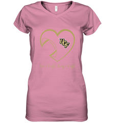UCF Knights Football Inside Heart  Team  Apparel Women's V-Neck T-Shirt Women's V-Neck T-Shirt - FordPhuMy
